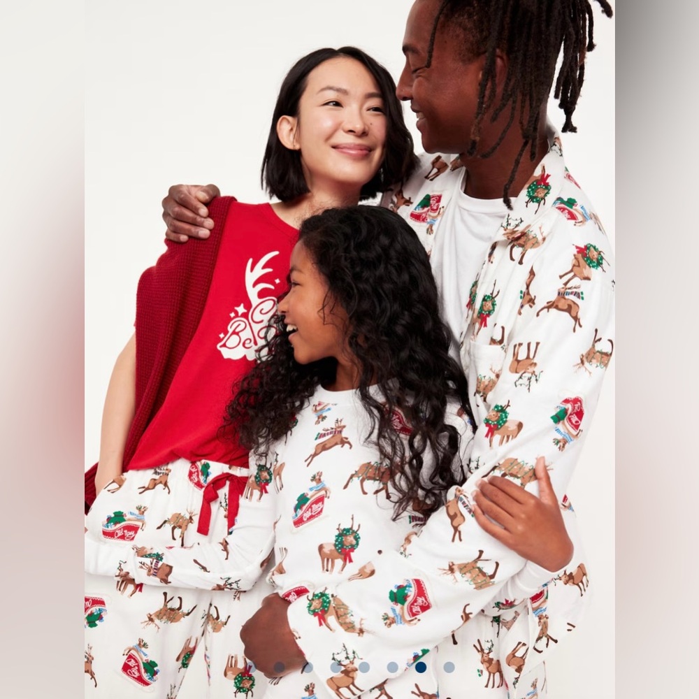 New Old Navy flannel Christmas Festive Reindeer Print Pajama Set women’s 3X - Picture 6 of 9